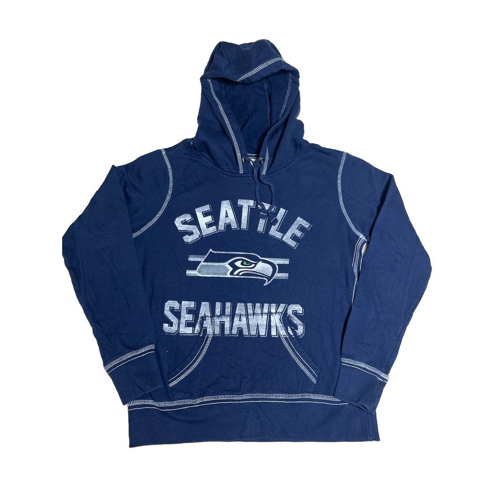 Seattle Seahawks Hoodie Women's Medium NFL Team Apparel Blue White Team Colors